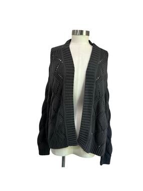 Old Navy Gray Open Knit Cardigan Casual Cozy Layering Size M